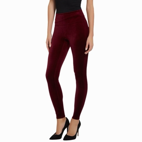 SPANX Pants - Spanx Womens Rich burgundy Velvet leggings size Medium
